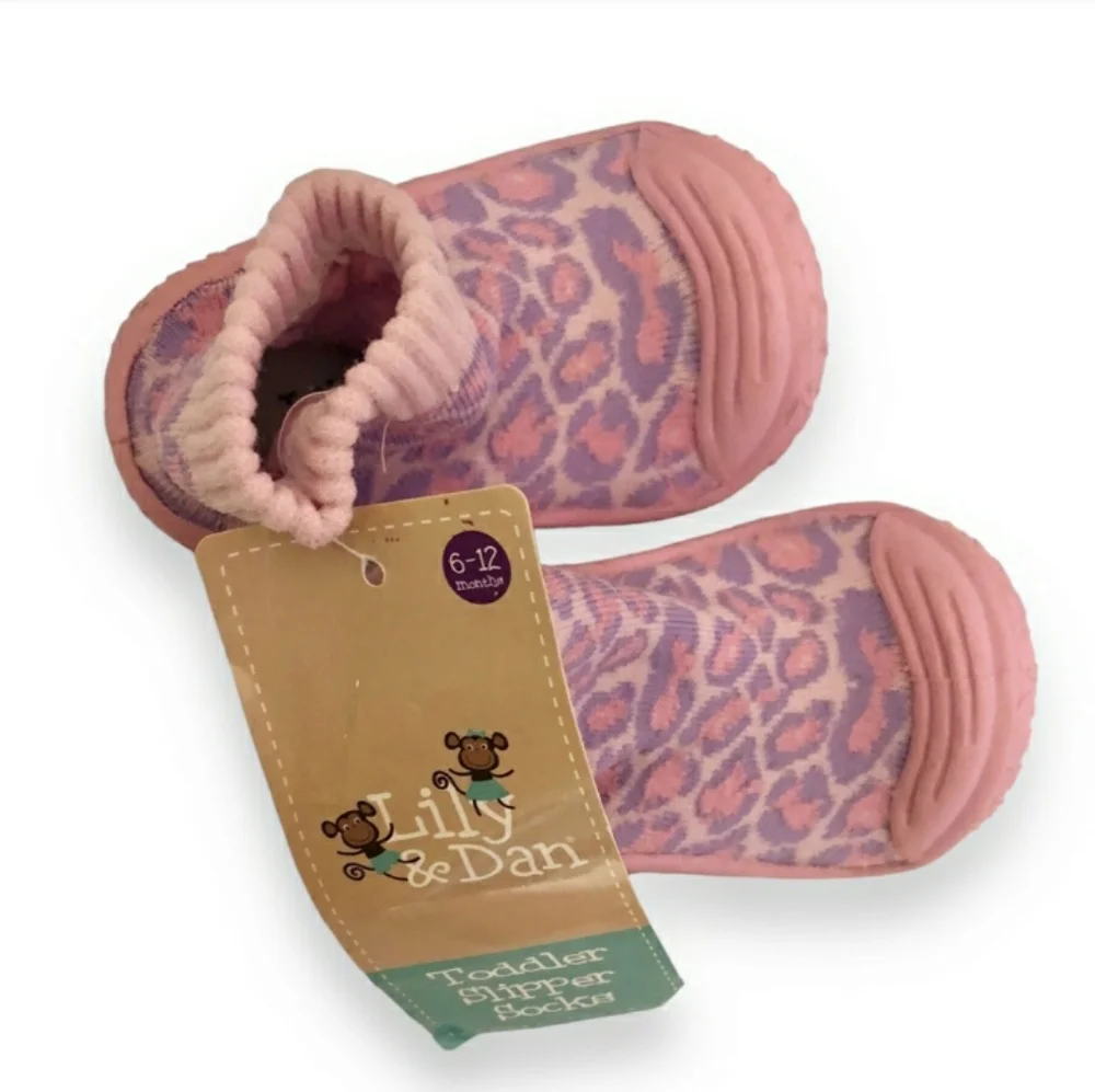 LILY & DAN Toddler Slipper Socks 2 Pairs NEW!